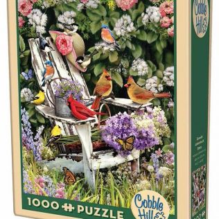 פאזל ציפורים בגינה