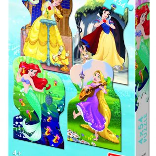 4 פאזלים בקופסה דיסני נסיכות