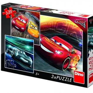 3 פאזלים בקופסה דיסני מכוניות