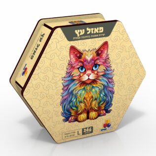 פאזל עץ – L חתול צבעוני
